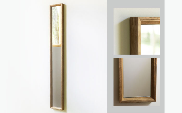 【受注生産】Mirror 06 胡桃/oil finish / 鏡 かがみ ミラー 壁掛け 全身 ウォールミラー 家具 インテリア 身だしなみ おしゃれ 受注 木製 木目調 ナチュラル デザイン / 恵那市 / ROYAL STAGE [AUEB043]