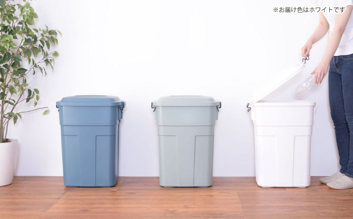 トラッシュカン ゴミ箱 ふた付き 50L ホワイト 1個 / ダストボックス ゴミ箱 ごみ箱 / 恵那市 / 東谷株式会社 明智流通センター [AUAD072]