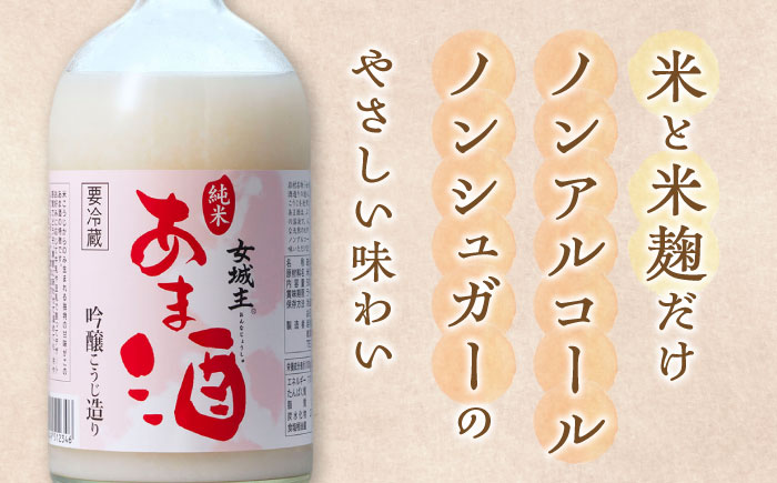【3回定期便】 女城主 純米あま酒500ml（ノンアルコール）10本セット / 甘酒 あま酒 あまざけ ノンアルコール 米麹 / 恵那市 / 岩村醸造 [AUAK037]