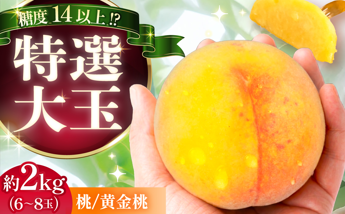 【先行予約 R8年8月中旬から8月下旬に順次発送】桃 贈答 特選 大玉 黄金桃 2キロ（6～8玉入り）/ もも モモ くだもの 果物 ギフト 恵那市 / 馥郁農園 [AUCK009]