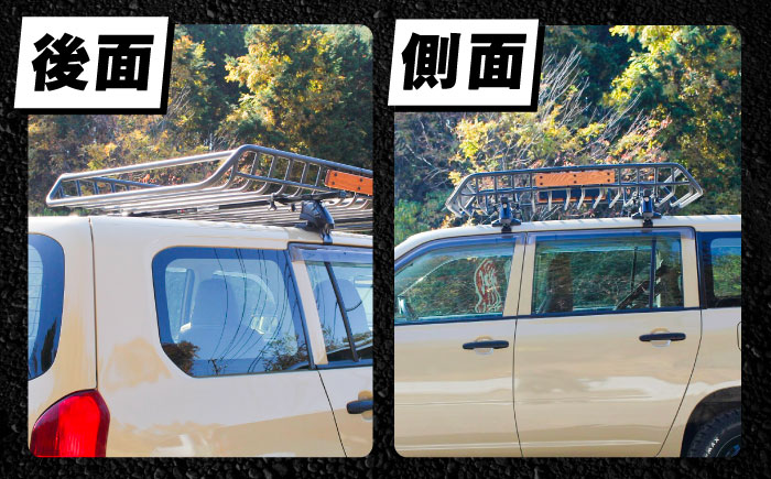 ROS FIELD ルーフラック アルミ製 木製プレート付 縦134cmx横105cm / 車 くるま カー用品 アウトドア レジャー / 恵那市 / ROYAL STAGE [AUEB003]
