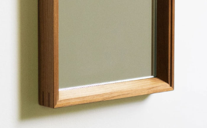 【受注生産】Mirror 05 チェリー/oil finis / 鏡 かがみ ミラー 壁掛け 全身 ウォールミラー 家具 インテリア 身だしなみ おしゃれ 受注 木製 木目調 ナチュラル デザイン / 恵那市 / ROYAL STAGE [AUEB042]