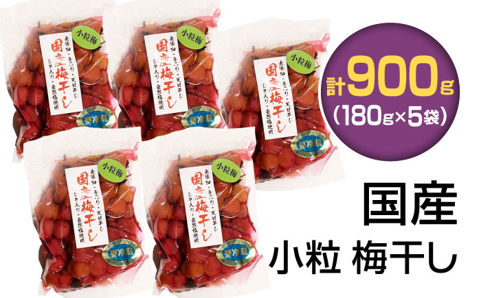 国産 小粒梅干し 計900g 180g×5袋 (天日干し・減塩・無添加) / 国産 梅干し 小粒 / 恵那市 / マルコ醸造 [AUCT008]