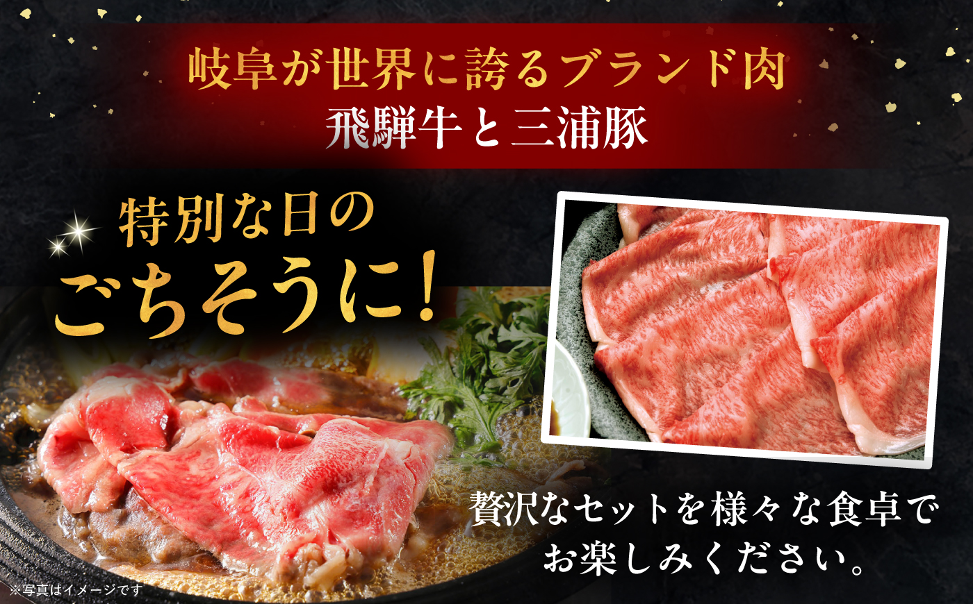 飛騨牛ロース1kg カルビ700g 三浦豚ロース900g 豪華3点セット 各種類1パック しゃぶしゃぶ・焼肉 和牛 国産 霜降り 恵那市 / 岩島屋 [AUAJ014]