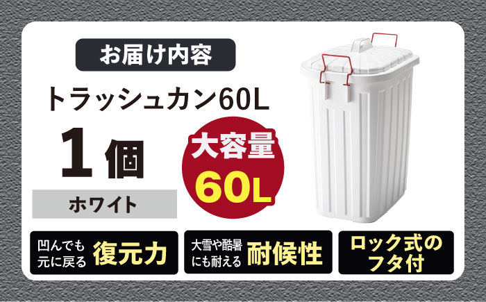 ペールカンのふた付きゴミ箱 60L ホワイト 1個 / ダストボックス ゴミ箱 ごみ箱 / 恵那市 / 東谷株式会社 明智流通センター [AUAD138]