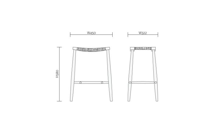 【受注生産】High Stool 01［H580］ オーク（ナラ）/soap finish / スツール 椅子 いす チェア 家具 インテリア 木製 木目調 ナチュラル おしゃれ デザイン ダイニング キッチン カウンター / 恵那市 / ROYAL STAGE [AUEB049]