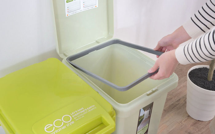 ごみ箱 連結 45L ダークグリーン 2個組 / ダストボックス シンプル リビング / 恵那市 / 東谷株式会社 明智流通センター [AUAD059]