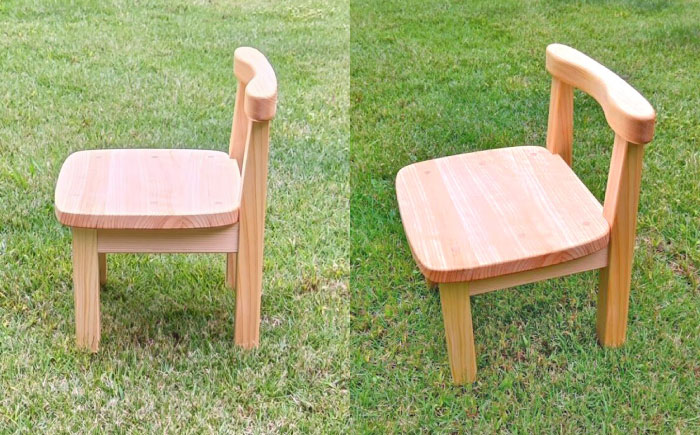 幼児から大人まで使える 子供いす (4本足タイプ) / イス 椅子 いす ひのき ヒノキ 檜 桧 / 恵那市 / はせ工房 [AUCH008]