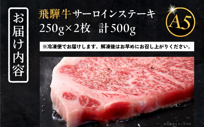 【年内発送】飛騨牛 サーロインステーキ (A5ランク) 250g×2枚 和牛 国産 霜降り 恵那市 / 岩島屋 [AUAJ012]