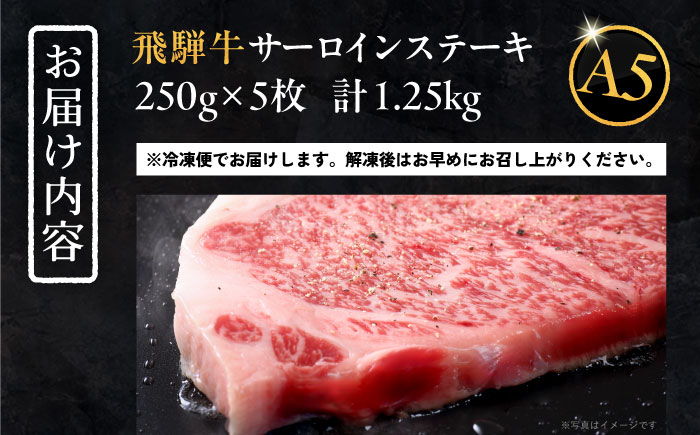 【年内発送】飛騨牛 サーロインステーキ (A5ランク) 250g×5枚 和牛 国産 霜降り 恵那市 / 岩島屋 [AUAJ013]