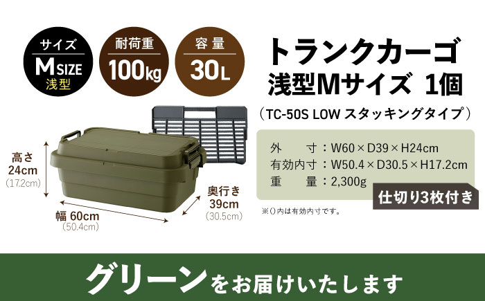 トランクカーゴ 専用仕切り板セット グリーン ロウタイプ M1個 キャンプ ボックス 収納 アウトドア / 恵那市 / 東谷株式会社　明智流通センター [AUAD037]