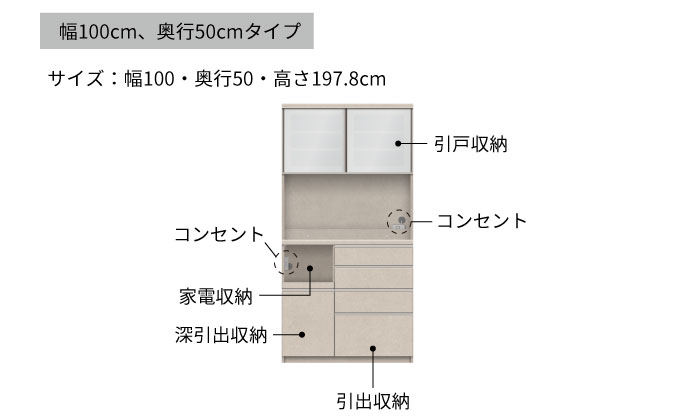キッチンボード YS-1000R [No.1317] ／ 家具 インテリア 岐阜県