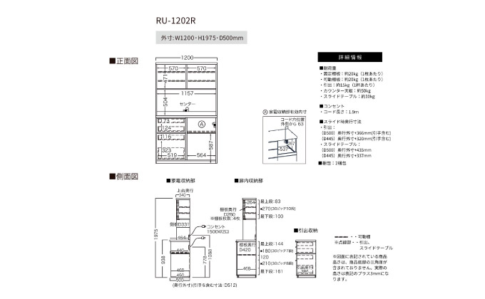 キッチンボードRU-1202R [No.1011]