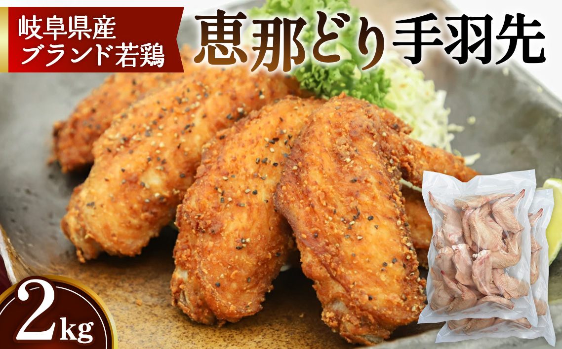 冷凍　恵那どり　手羽先　バラ凍　2kg [No.922]