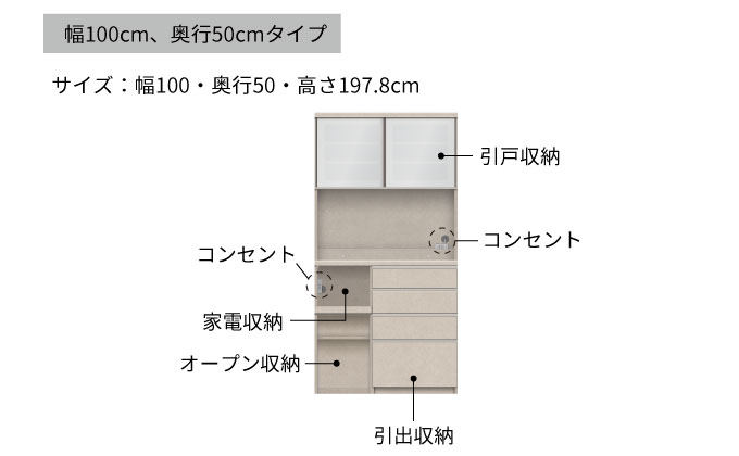 キッチンボード YS-1002R [No.1314] ／ 家具 インテリア 岐阜県