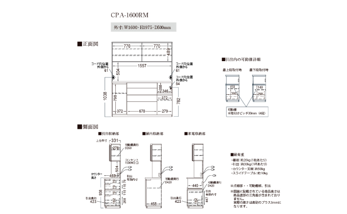 キッチンボードCPA-1600RM [No.871]