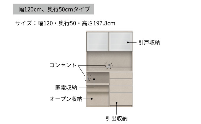 キッチンボード YS-1202R [No.1318] ／ 家具 インテリア 岐阜県