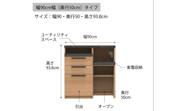 食器棚 カップボード 組立設置 SY-900Rカウンター [No.571]