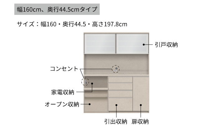 キッチンボード YS-S1602R [No.1323] ／ 家具 インテリア 岐阜県