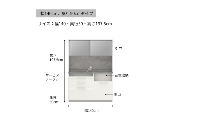 食器棚 カップボード 組立設置 IDA-1400R [No.768]