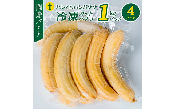 国産冷凍 カットバナナ  1kg 4パック [No.503]