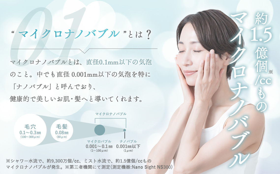 マイクロナノバブル シャワーヘッド「バブリーミスティ2.0（クロム）」ストップボタン有 [No.911]
