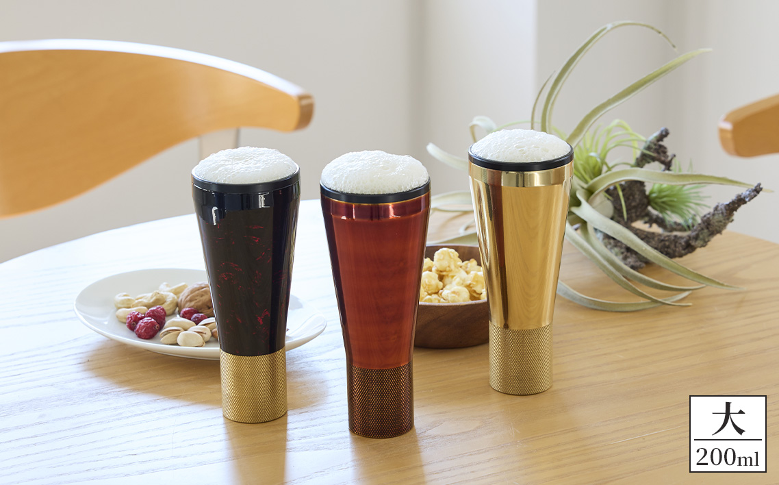 真鍮製 タンブラー 大 【クリア】 [No.1160-03] ／ 真鍮タンブラー タンブラー 真鍮グラス 二重構造タンブラー 金属タンブラー 日本製タンブラー お酒グラス ウイスキーグラス 焼酎グラス 冷たい飲み物 グラス 高級感グラス 晩酌グラス 家飲みグッズ バーグラス シンプルデザイン 大人ギフト インテリアグラス 岐阜県