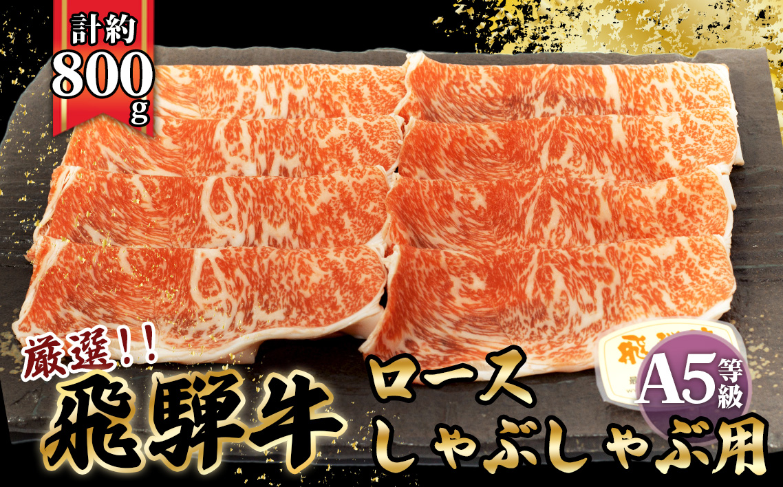 店主こだわり雌牛 飛騨牛A5等級　ロース　しゃぶしゃぶ用　約800g [No.067]