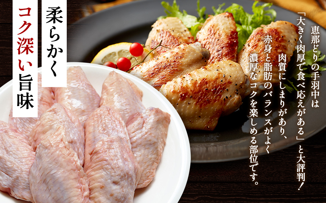 冷凍　恵那どり　手羽中　バラ凍　2kg [No.923]