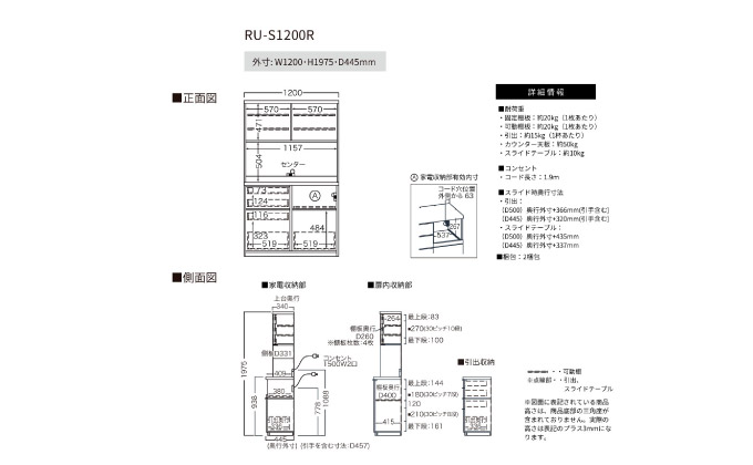 キッチンボードRU-S1200R [No.1012]