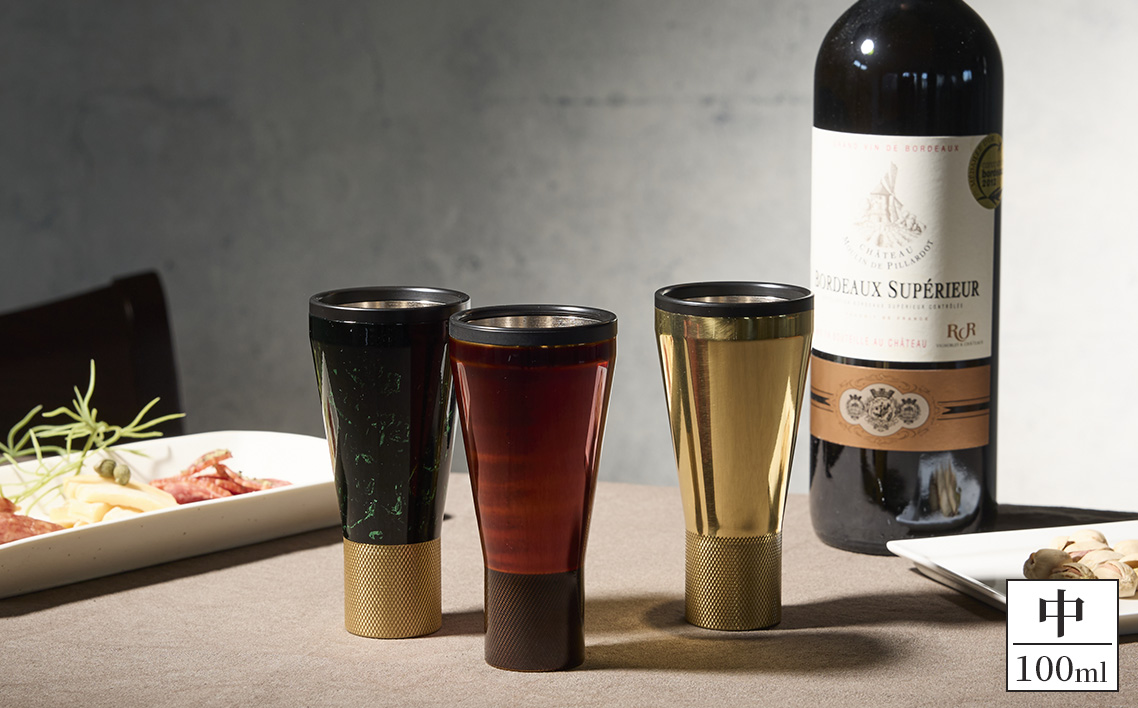 真鍮製 タンブラー 中 【クリア】 [No.1160-02] ／ 真鍮タンブラー タンブラー 真鍮グラス 二重構造タンブラー 金属タンブラー 日本製タンブラー お酒グラス ウイスキーグラス 焼酎グラス 冷たい飲み物 グラス 高級感グラス 晩酌グラス 家飲みグッズ バーグラス シンプルデザイン 大人ギフト インテリアグラス 岐阜県