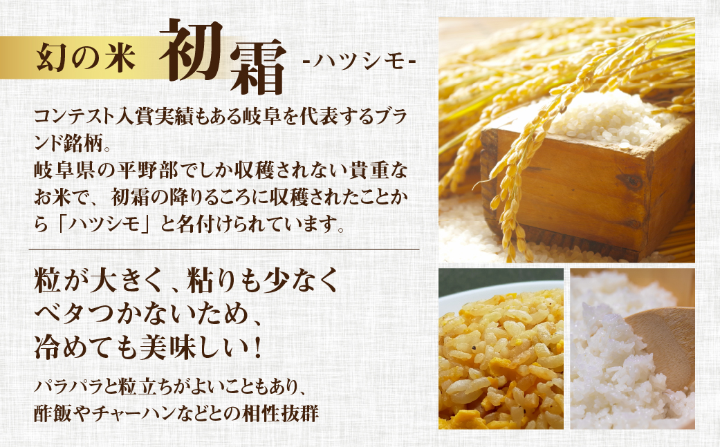 令和6年産 新米 先行予約 ハツシモ 10kg ( 5kg × 2袋) 幻の 米 こめ ごはん 白米 岐阜県産 本巣市 お米 玄米  精米 おにぎり 弁当 さっぱり 和食 寿司 希少 アグリード