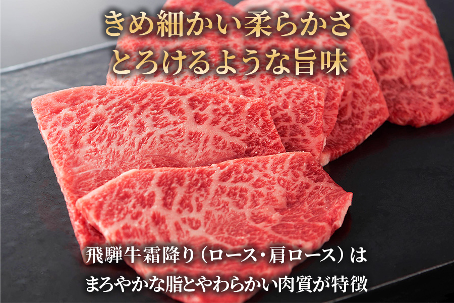 [6ヶ月定期便][A5等級]飛騨牛焼き肉用 1kg(500g×2パック)『ロース・肩ロース肉』[0346]