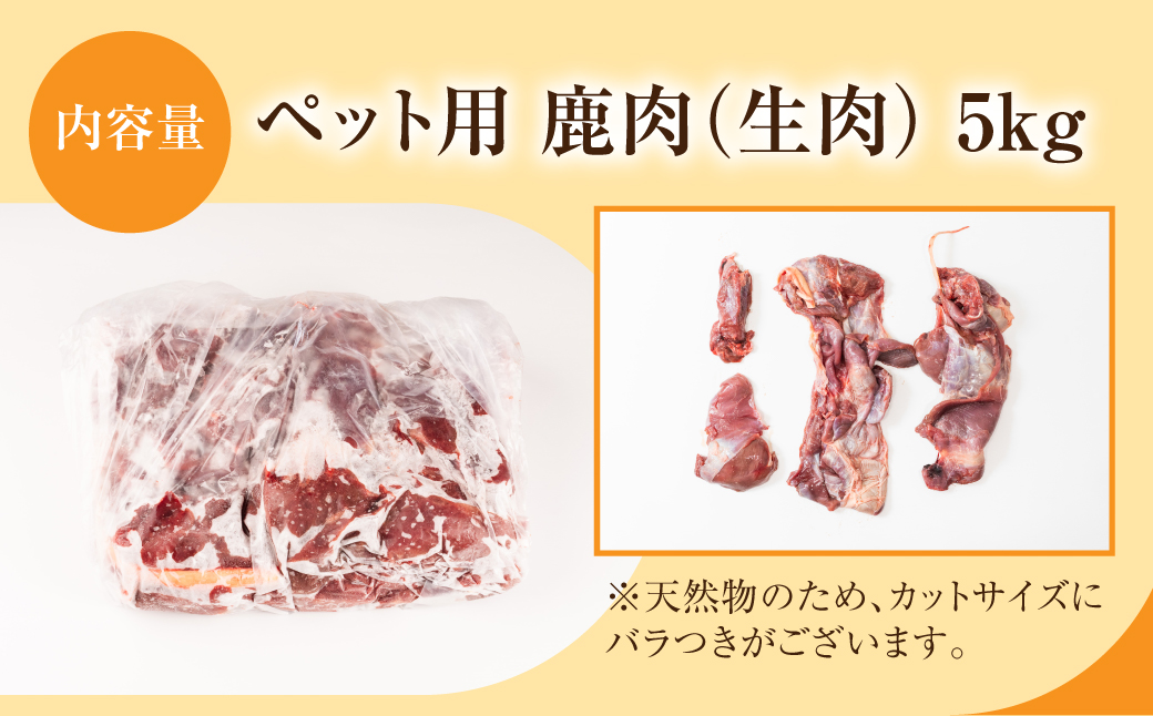 犬猫用 ジビエ 鹿 鹿肉 5kg　生肉 赤身 赤身肉 鹿 シカ 鹿肉 シカ肉 大容量 業務用 ペット 冷凍  20000円 2万円 [mt2199]