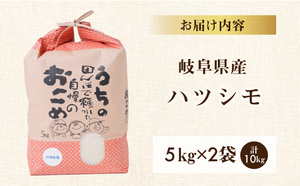 令和6年産 新米 先行予約 ハツシモ 10kg ( 5kg × 2袋) 幻の 米 こめ ごはん 白米 岐阜県産 本巣市 お米 玄米  精米 おにぎり 弁当 さっぱり 和食 寿司 希少 アグリード