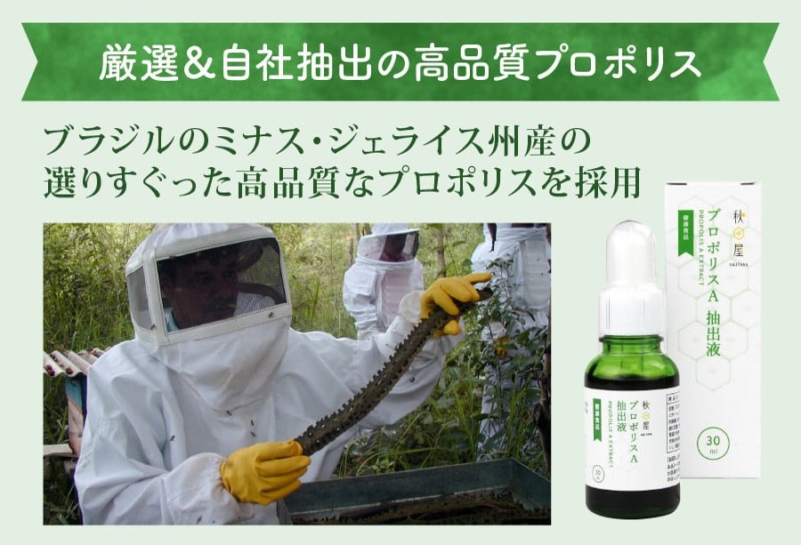 [ 5ヶ月 定期便 ] プロポリスA抽出液 30ml × 5回 液体 健康 ミツバチ フラボノイド アルテピリン フェノール酸類 ミネラル 貴重 自然 厳選 高品質 秋田屋本店