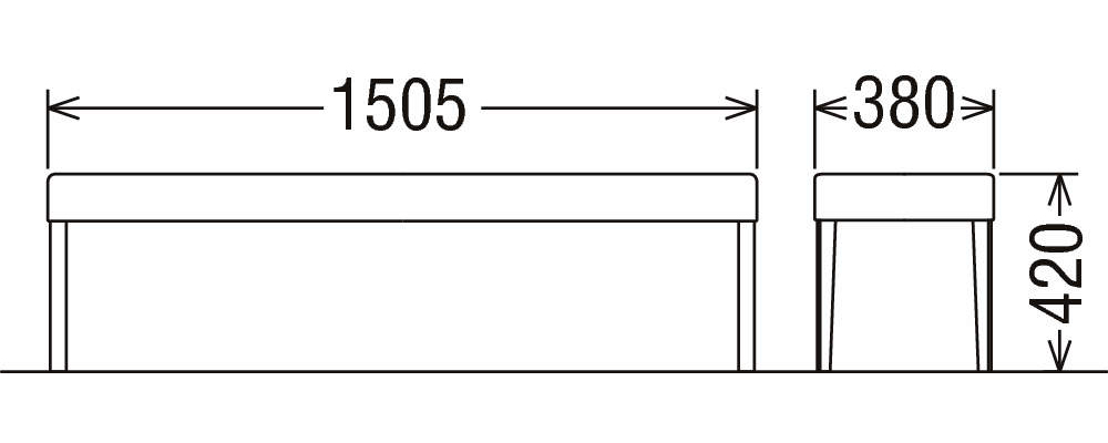 [幅1505] カリモク家具『ベンチ』CU0356 [1269]