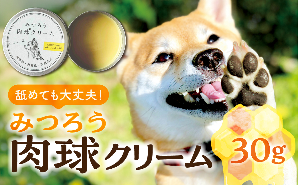 【11月〜4月お届け】 国産はちみつ 肉球クリーム 【 30g 】 肉球 クリーム ペット 犬 愛犬 グッズ 国産 トチ 百花 はちみつ ハチミツ 蜂蜜 送料無料 チクマ養蜂 岐阜県産