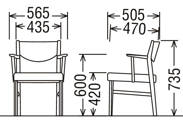 カリモク家具『ダイニングチェア・肘小』CW4311 [1278]