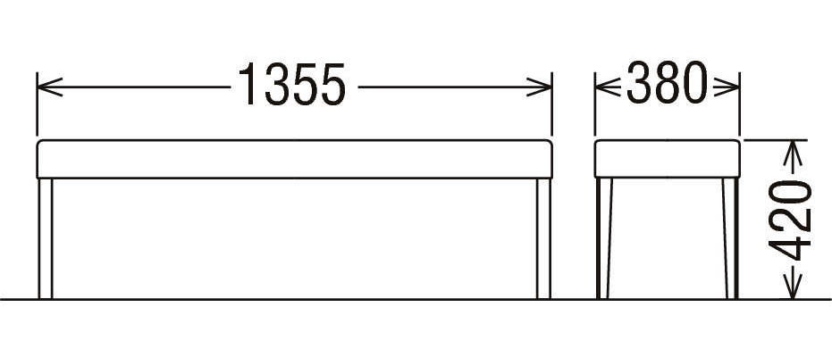 [幅1355] カリモク家具『ベンチ』CU0346 [1268]