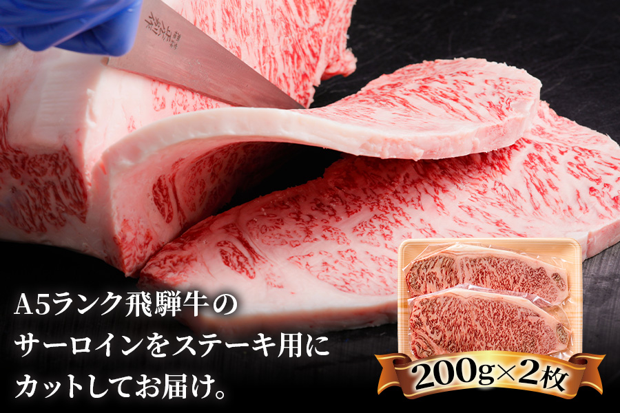 [3ヶ月定期便][A5等級]飛騨牛サーロインステーキ用 400g(200g×2枚) [0339]