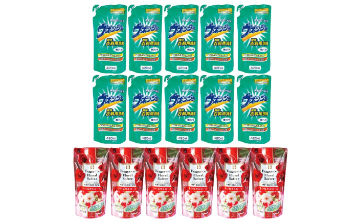 [生活応援]ランドリー洗剤・柔軟剤１６個セット  洗剤 ドラム式 液体 洗濯洗剤 柔軟剤 詰替え 詰替 つめかえ 岐阜県 本巣市