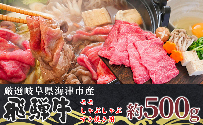 【飛騨牛】海津市産モモしゃぶしゃぶすき焼き用スライス 【配達不可：離島】