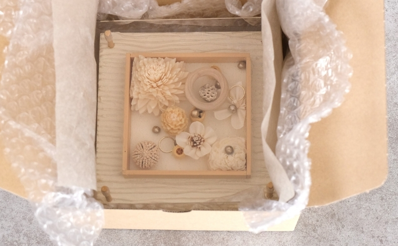 ウォールデコ/スクエア(1) インテリア オリジナル 立体インテリア 壁 装飾 花 フラワー ウッド  おしゃれ ギフト プレゼント 岐阜県 海津市