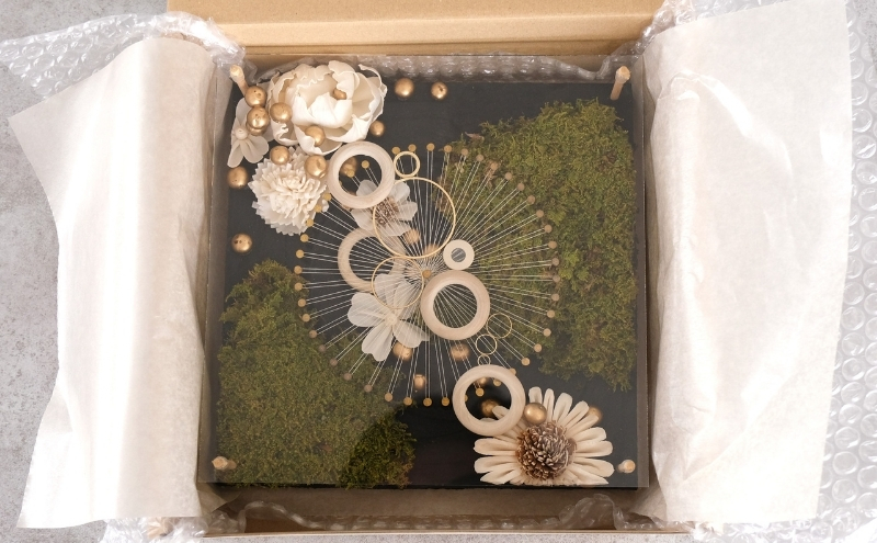 ウォールデコ/スクエア(2) インテリア オリジナル 立体インテリア 壁 装飾 花 フラワー ウッド  おしゃれ ギフト プレゼント 岐阜県 海津市