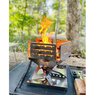 組み立て式焚火台　-TOMORU-　風防板付(Mサイズ)【1352286】