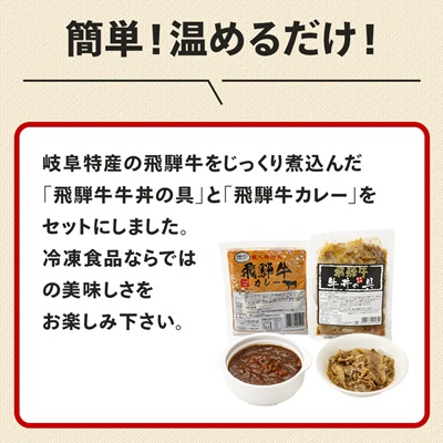 飛騨牛牛丼の具とカレーのセット【2種5食】冷凍食品詰め合わせセット　【配送不可地域：離島】【1213292】