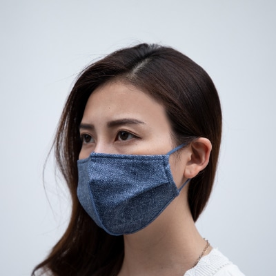 高機能デニム柄マスク(2枚)&高機能素材折りたたみデニム柄エコバッグ(1個)　Aセット【1215942】