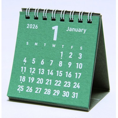 美濃和紙を使ったシルクスクリーン印刷オリジナル卓上カレンダー【白×あいいろ】【1703827】