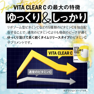 ビタミンCサプリメント ビタクリアC リポソームビタミンC配合 ビタミンC1,000mg 3袋セット【1495255】